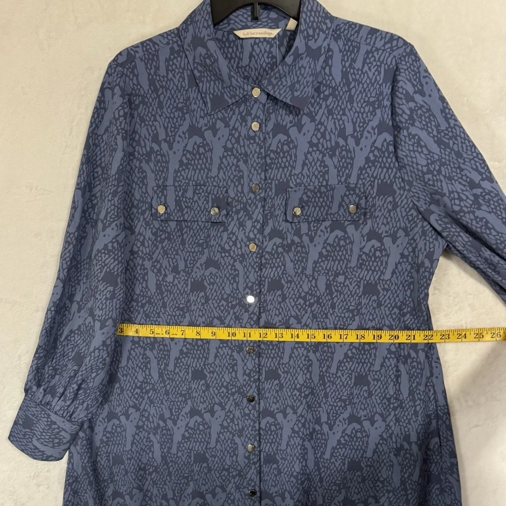 NWT Soft Surroundings‎ Irina Shirt Dress Size XL Midi Belted Long Sleeve Drapey - Picture 12 of 16